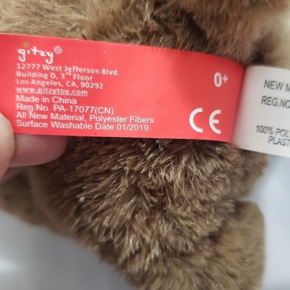 Gitzy Brown Puppy Dog Easter Plush 9" Stuffed Animal Toy Bunny Ears - Picture 7 of 9